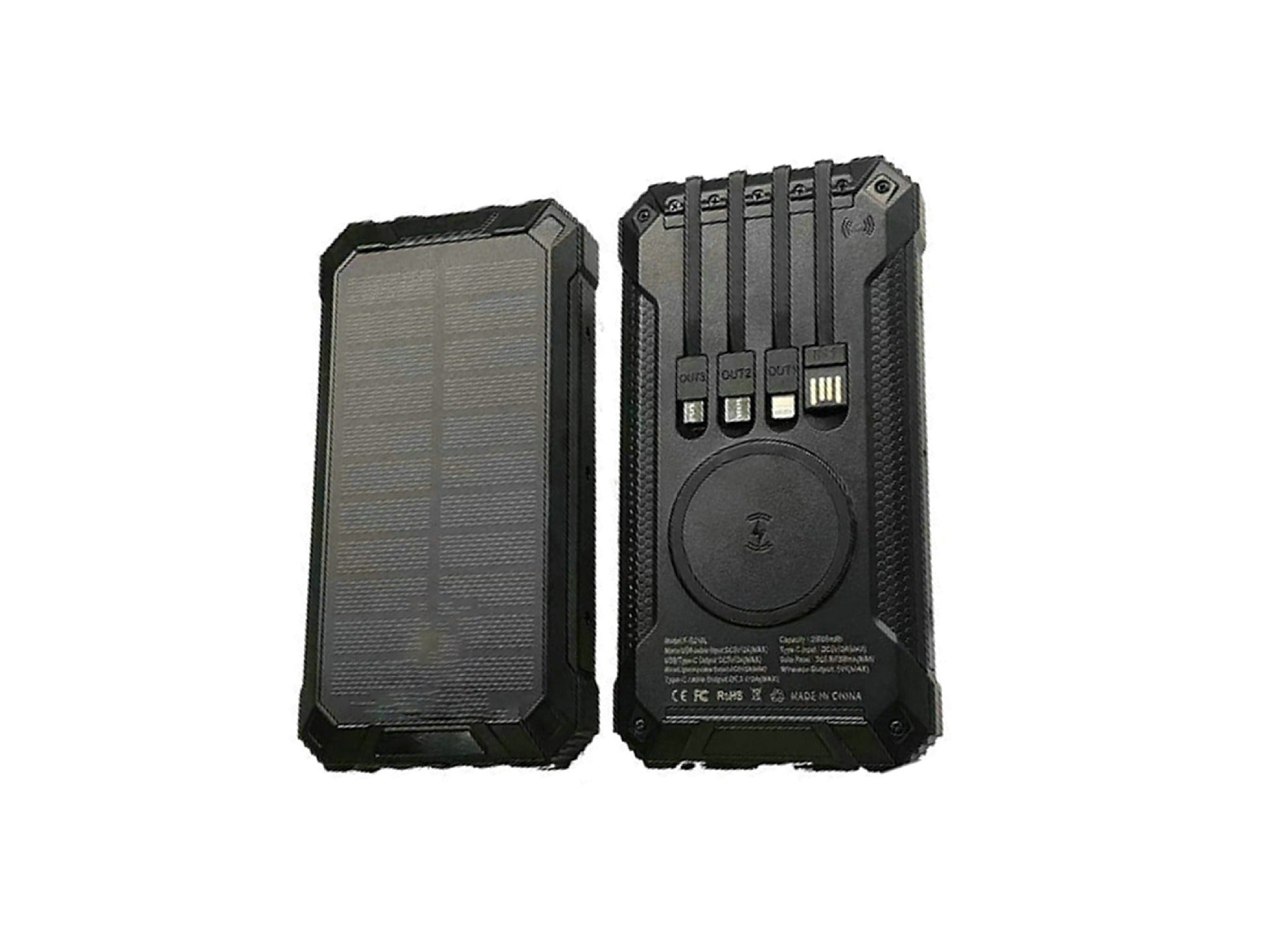 Wireless charging solar power bank