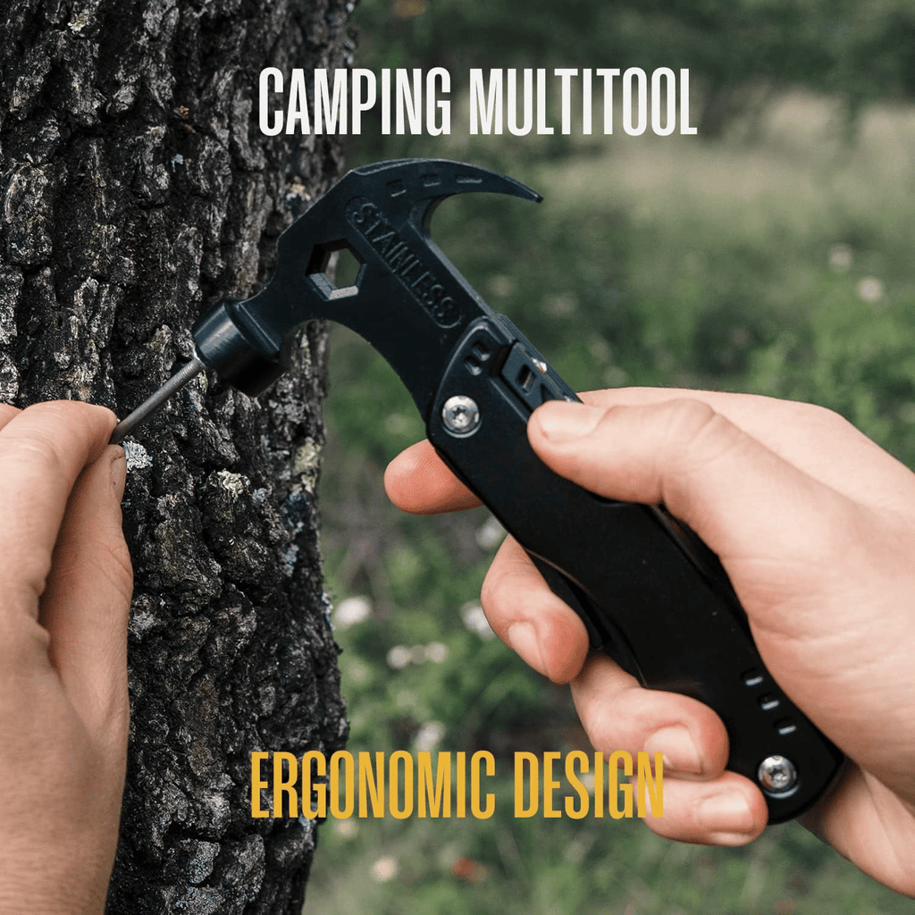 Multitool Camping Hammer, 12 in 1 Portable Survival Gear Tool