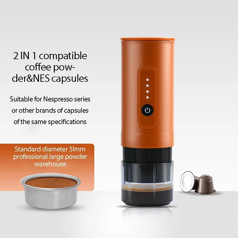 portable outdoor Italian handheld coffee machine - rechargeable