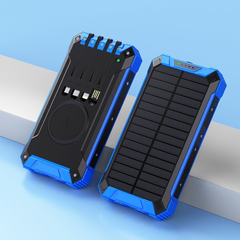 Wireless charging solar power bank