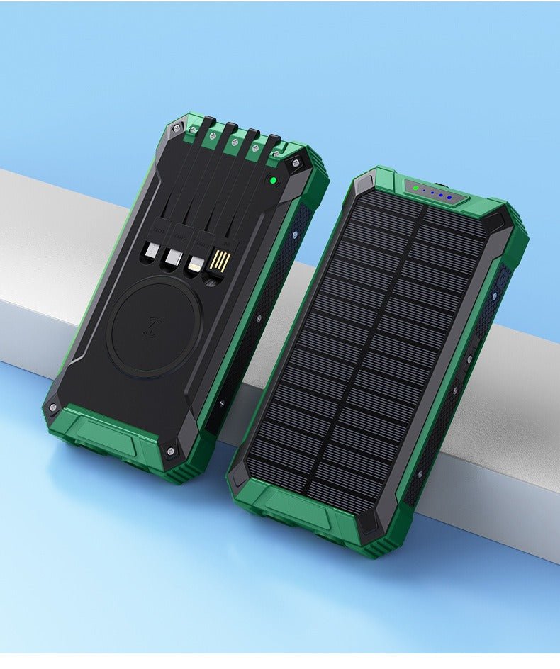 Wireless charging solar power bank