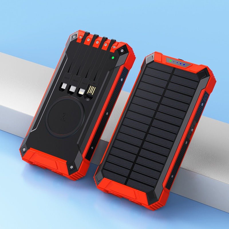 Wireless charging solar power bank